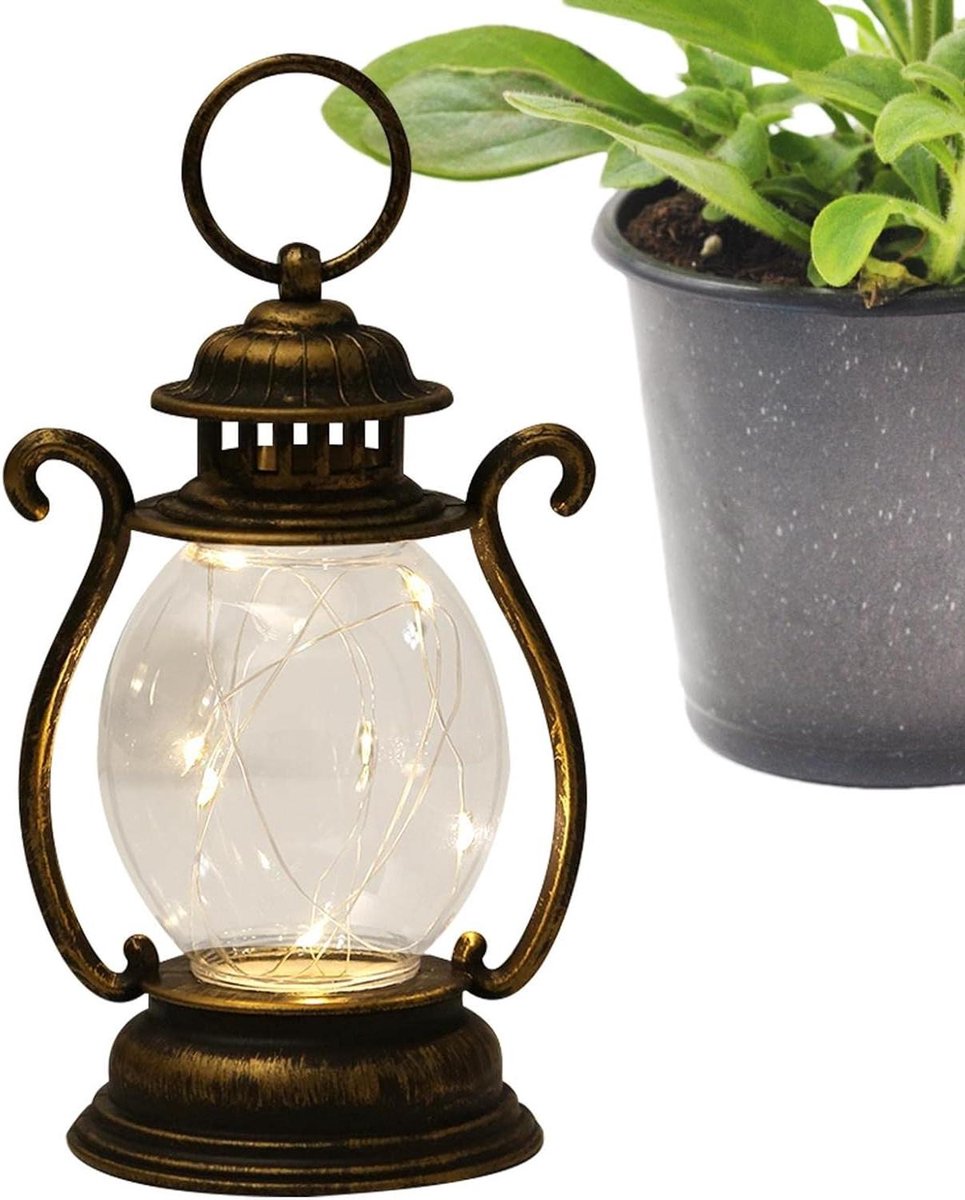 Hangende LED lantaarn - Rustieke buitenlamp - Tafeldecoratie - 7 Kleuren instelbaar - 23 x