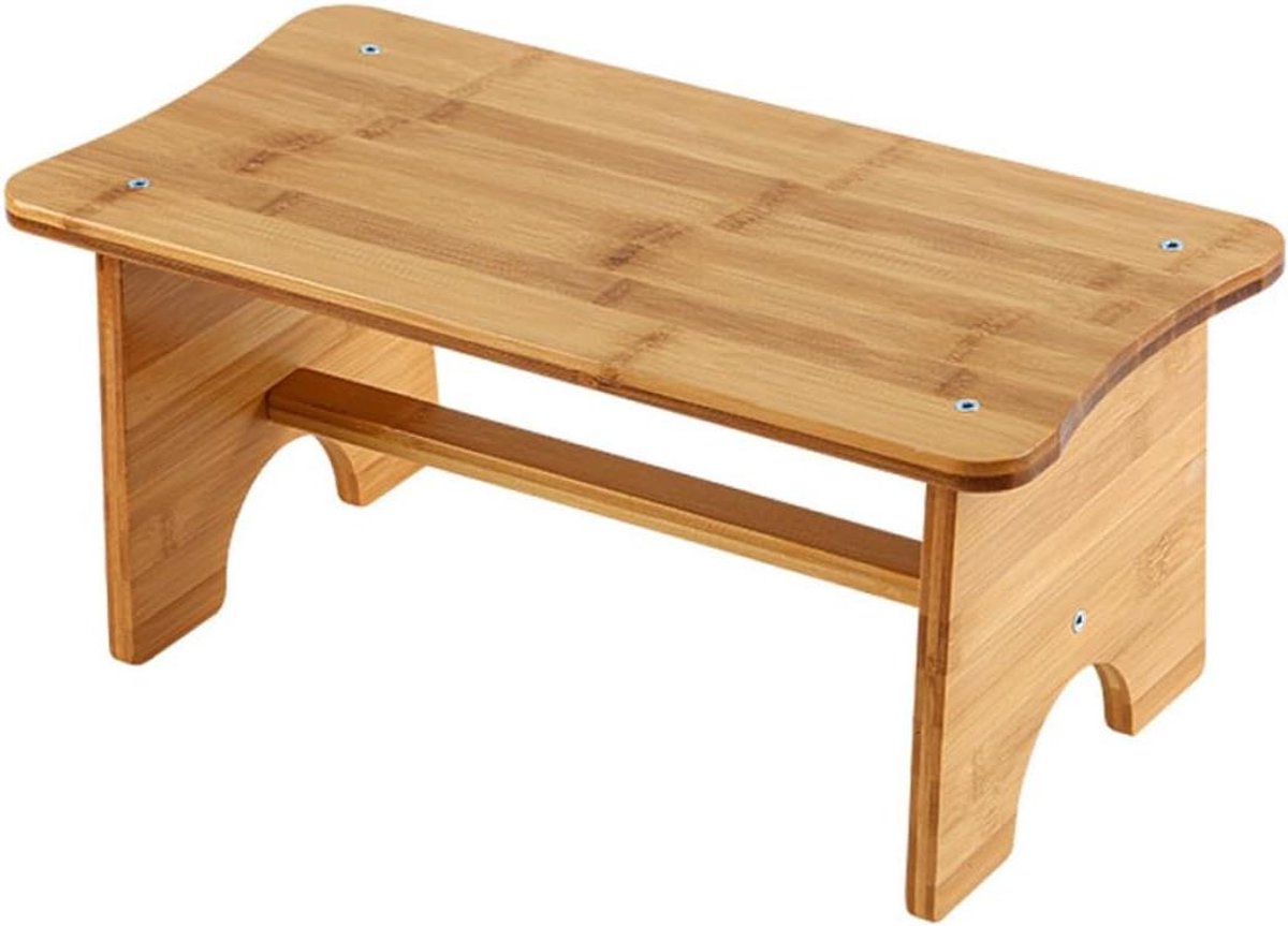 Houten Toiletkruk - Voetenbankje - Verbeter Houding - Antislip Ontwerp - 39 cm Lengte - Houtkleur