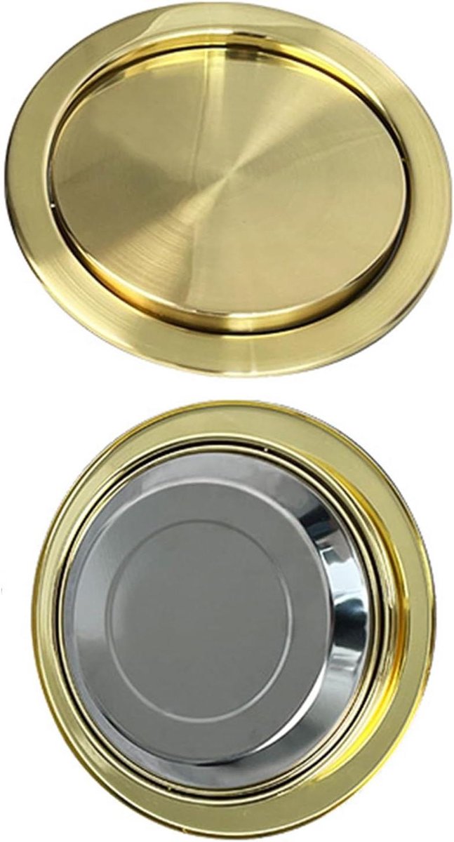 Prullenbak Deksel - Afvalgoot Inbouw - Netjes Afval Verwerken - Zwaai Flip Deksel - 21 CM - Goud
