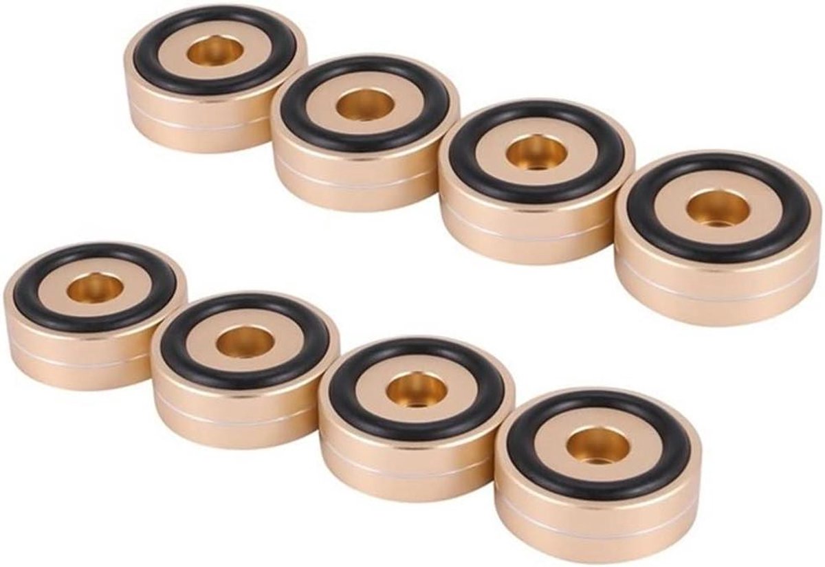Luidspreker Isolatie Pads - Audio Versterker Base - Hifi Geluid Verbeteren - Aluminiumlegering CNC - 8 Stuks - Goud