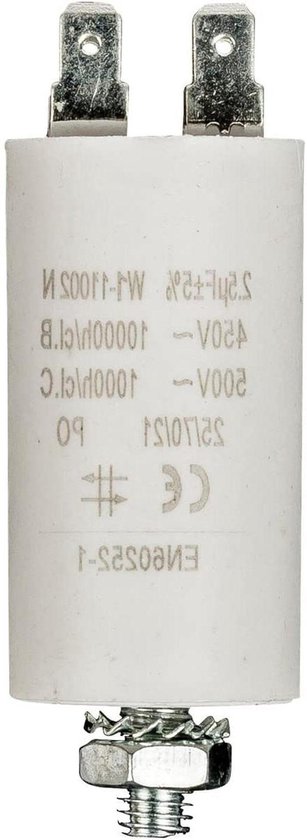 Startcondensator Motor - Condensator Motor - Motor Starten - Polypropyleen - 2.5 µF - Wit