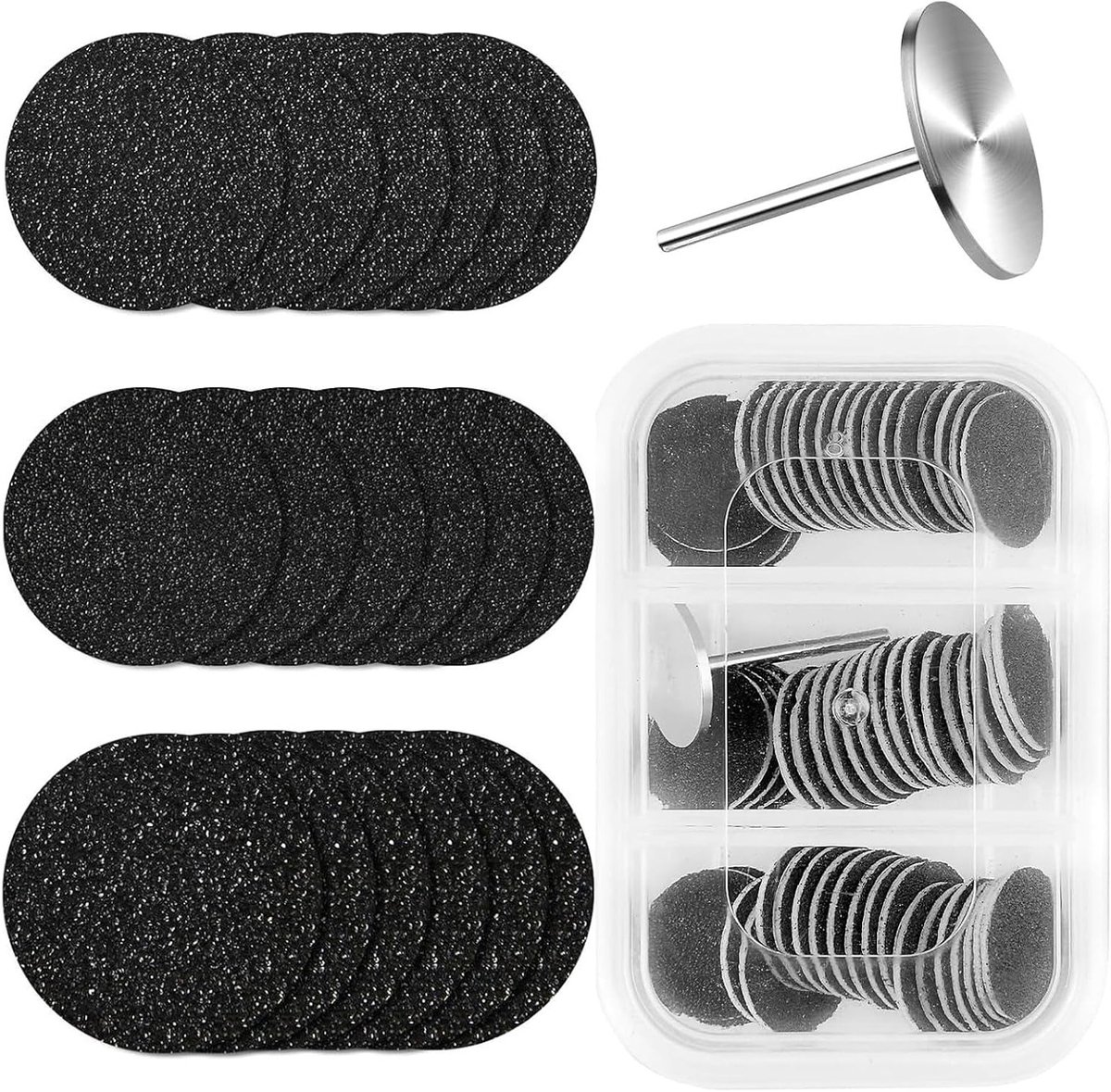 60 Stuks Schuurpapier voor Voeten, Schuurdisc voor Pedicure, Schuurmateriaal voor Elektrische Eeltverwijderaar (φ25mm)