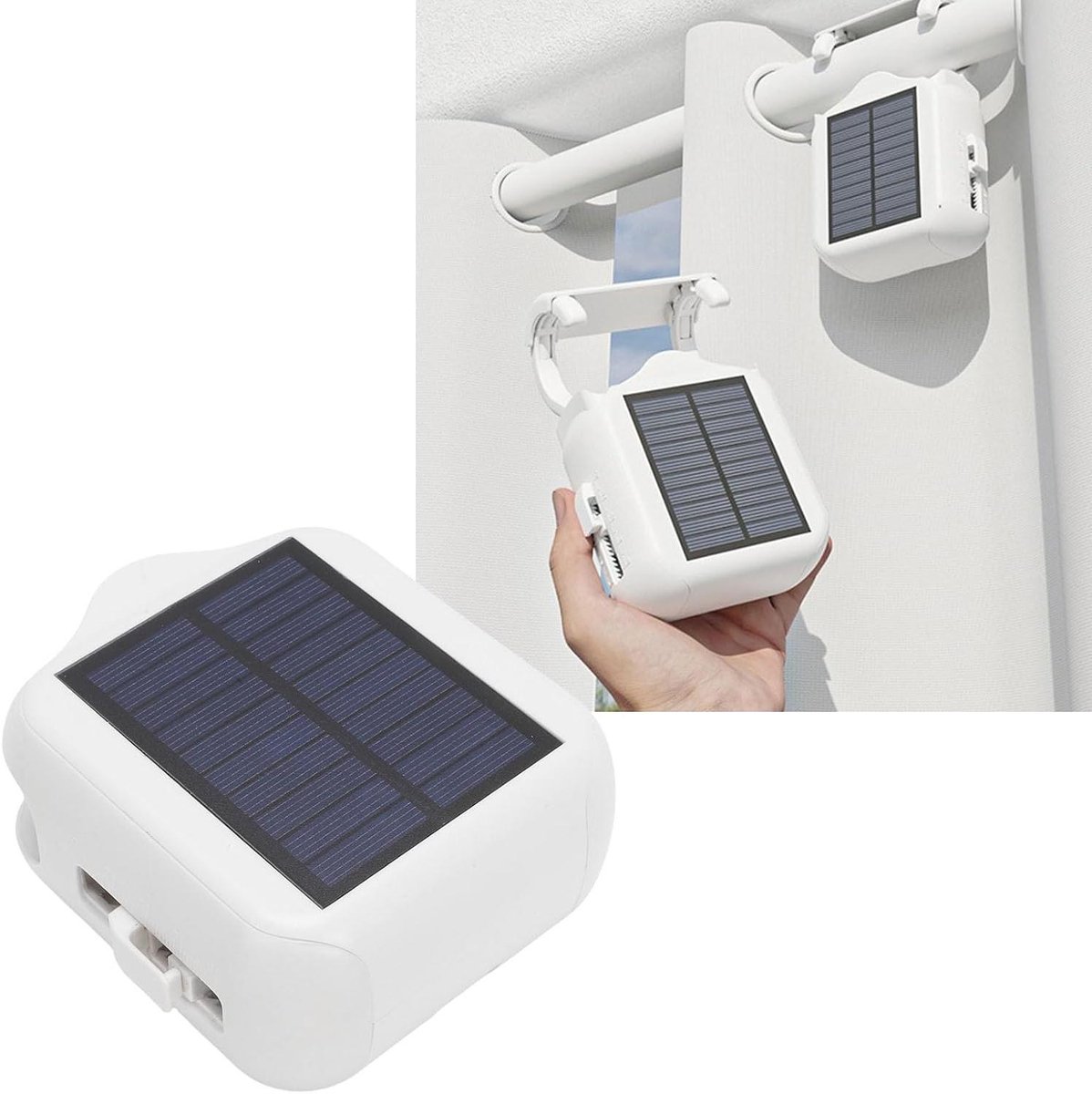 Automatische Gordijnopener - Slimme Gordijnmotor - Wooncomfort Verhogen - Werkt op Zonne-energie - 15 x 11 x 6 cm - Wit