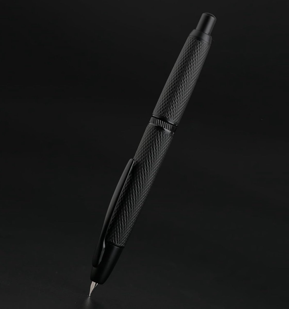 Retractable Vulpen met Extra Fijne Nib, Zwart Ruitpatroon, Inclusief Converter en Doos voor Schrijven