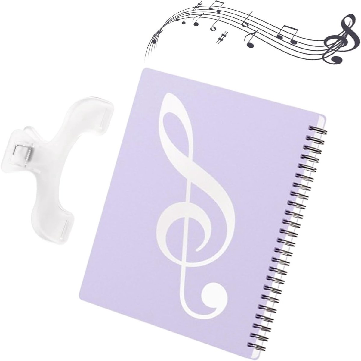A4 Muziekmap van Plastic met 1 Clip, Geschikt voor Bladmuziek en Notities, Paars