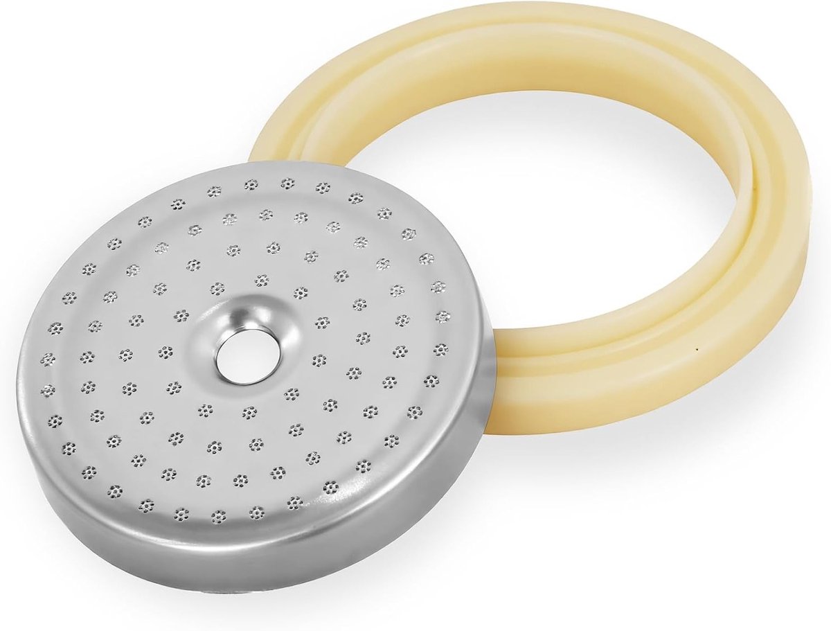 Precisie douchescherm met 54 mm food grade siliconen pakking voor espressomachines, vervangende onderdelen voor 800-serie en salie modellen, roestvrij staal en siliconen materiaal
