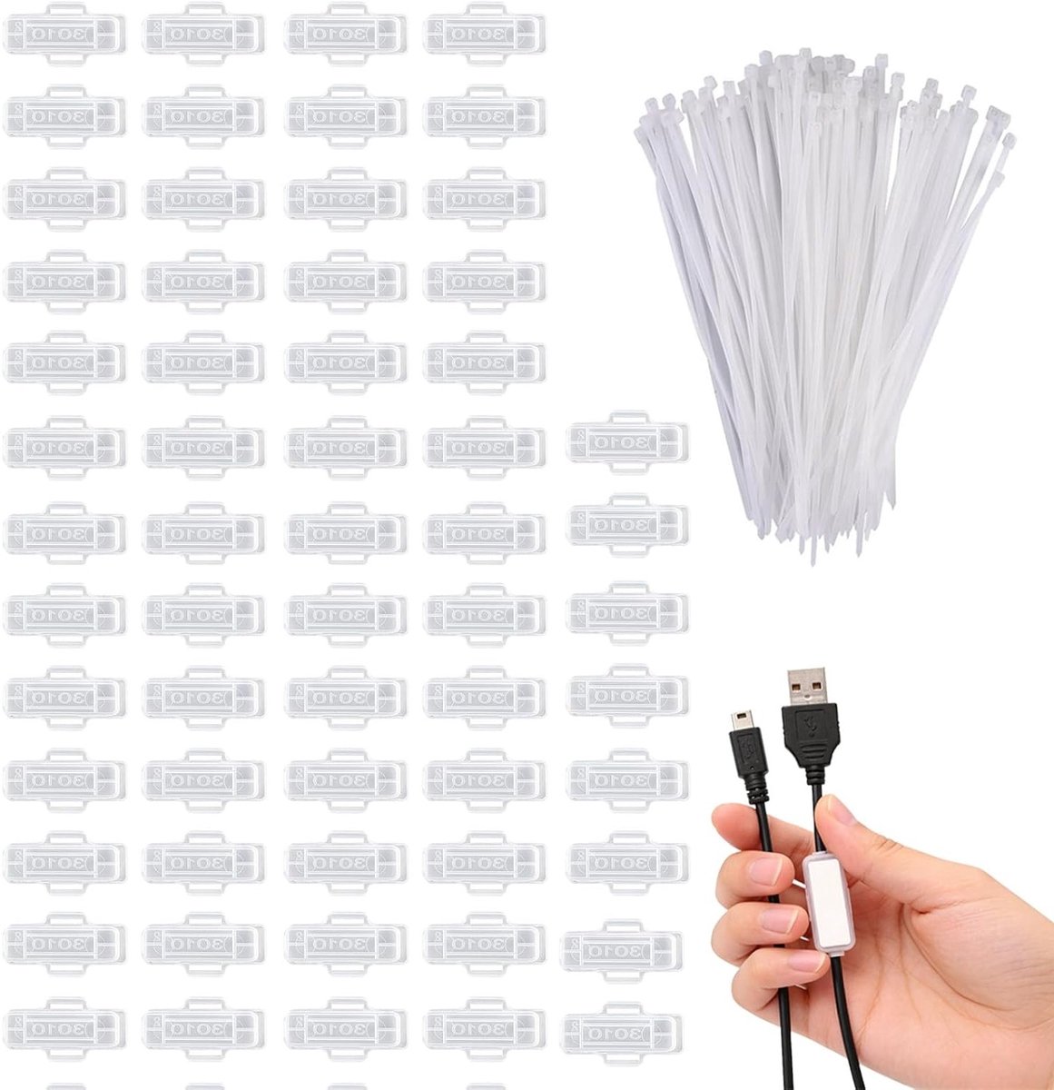 Herlable Kabel Labels 60 Stuks – Herbruikbare Labels met Kabelbinders en Schrijfbare Stickers voor Kabelorganisatie en Beheer