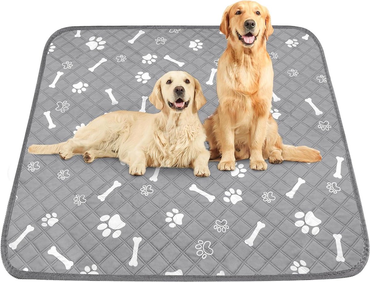 Wasbare plaspads - Herbruikbare matten - Huisdier training - Super absorberend - 72 x 72 cm - Grijs