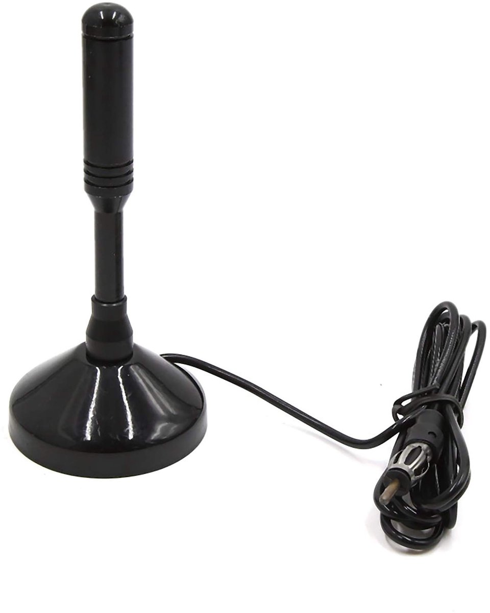 Allecto - Universele Auto Antenne - Magnetische Basis - Versterkt AM/FM Signaal - Zwart - Geschikt voor de meeste voertuigen - Duurzaam en schokbes..
