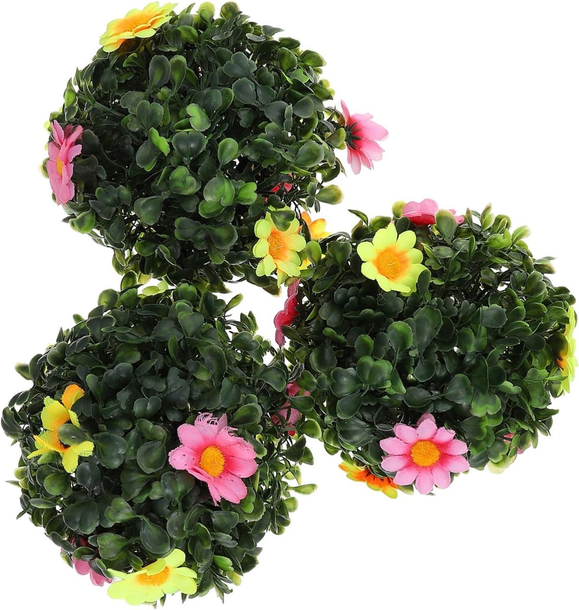 Kunstgras ballen - Decoratie ballen - Buiten decoreren - Realistisch gebladerte - 15 cm - Groen