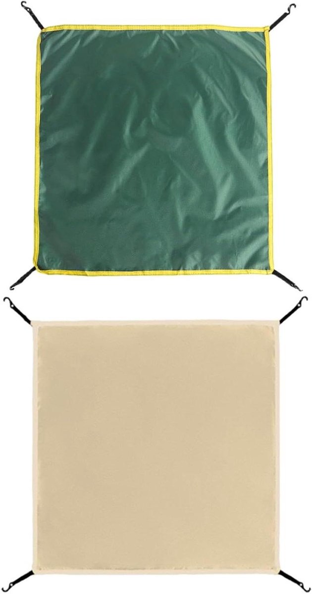Waterdichte Tarp - Regenhoes Vloerzeil - Kamperen Buiten - Zilvergecoate Doek - 110 x 110 cm - Groen