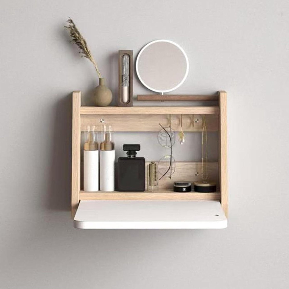 Zwevende Kaptafel - Wandmeubel Bureau - Make-up Opslag - Opvouwbaar Ontwerp - 399 cm - Geel