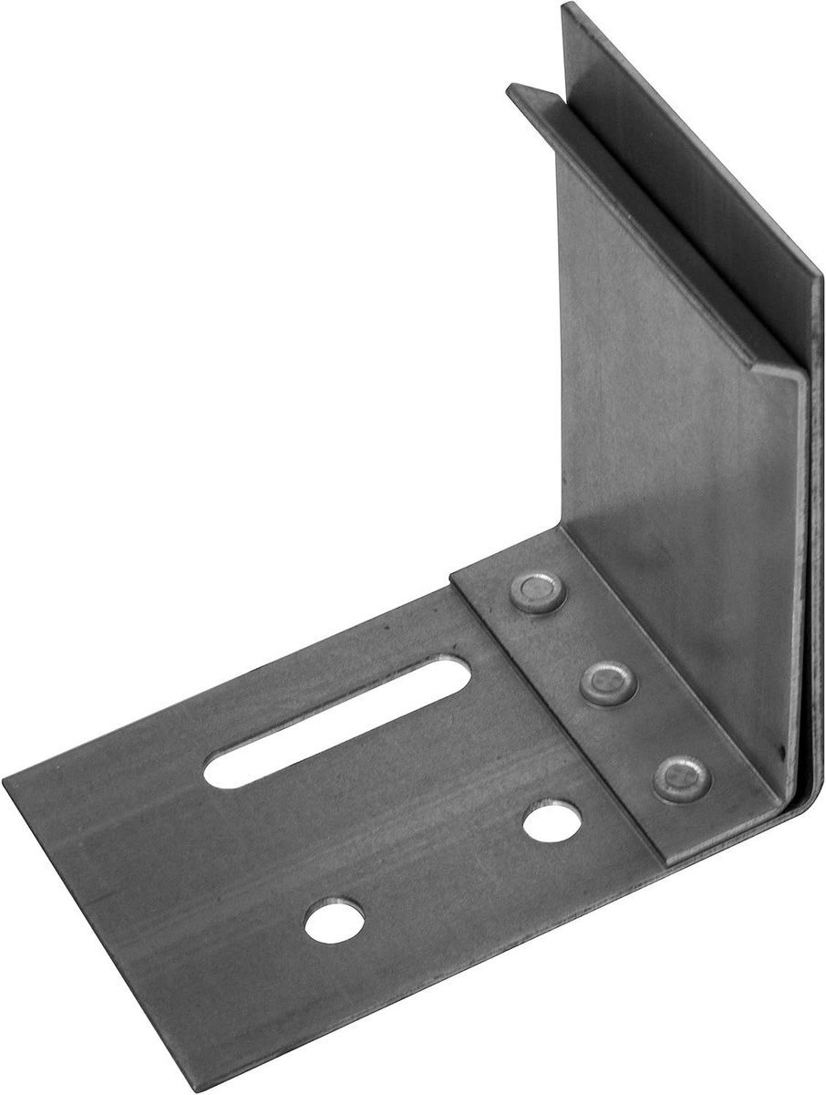 Deurhoek Bevestiging - Profiel Hoek - Wand Installatie - Verzinkt Plaatstaal - 75 mm - Zilver
