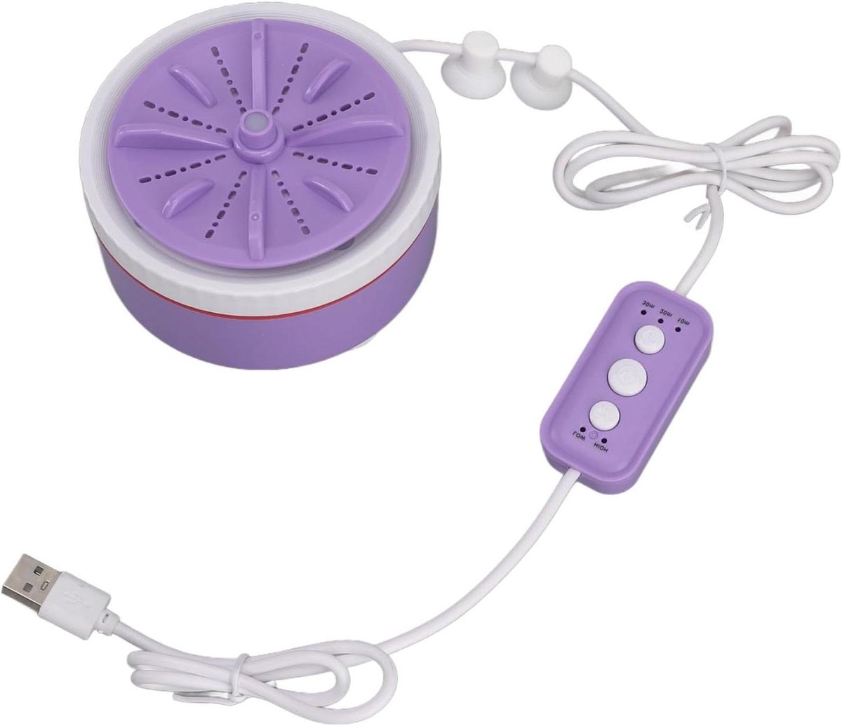 Mini Wasmachine Draagbare Reiniger Kleding Wassen USB Aangedreven 15 x 11 x 7 cm Paars
