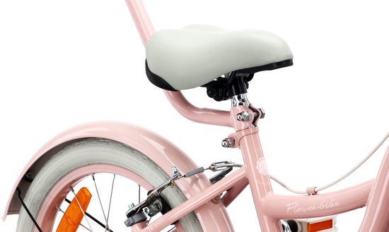 Sun Baby Kinderfiets 16 Inch FLOWER BIKE Retro, Fiets voor Meisje 4-6 Jaar, Max 50 kg - V-brakes, zijwielen, bel, reflectoren, stalen frame, verstelbaar - Roze van Sun Baby — afbeelding 2