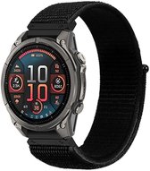 Strap-it Premium Nylon bandje geschikt voor Garmin Fenix 9 (Pro) 47mm - Fenix 8 (Pro-E-47mm) - Fenix 7 (Solar-Pro) - 6 (Solar-Pro) - Fenix 5 (Plus) / Forerunner 970 - 965 - 955 - 945 - 935 - 745 / Quatix 8 - 7 - 6 - 5 / Epix Gen 2 - Pro 47mm - Zwart