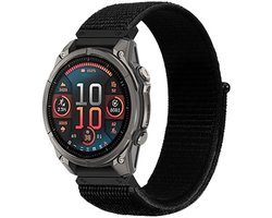 Strap-it Premium Nylon bandje geschikt voor Garmin Fenix 9 (Pro) 47mm - Fenix 8 (Pro-E-47mm) - Fenix 7 (Solar-Pro) - 6 (Solar-Pro) - Fenix 5 (Plus) / Forerunner 970 - 965 - 955 - 945 - 935 - 745 / Quatix 8 - 7 - 6 - 5 / Epix Gen 2 - Pro 47mm - Zwart
