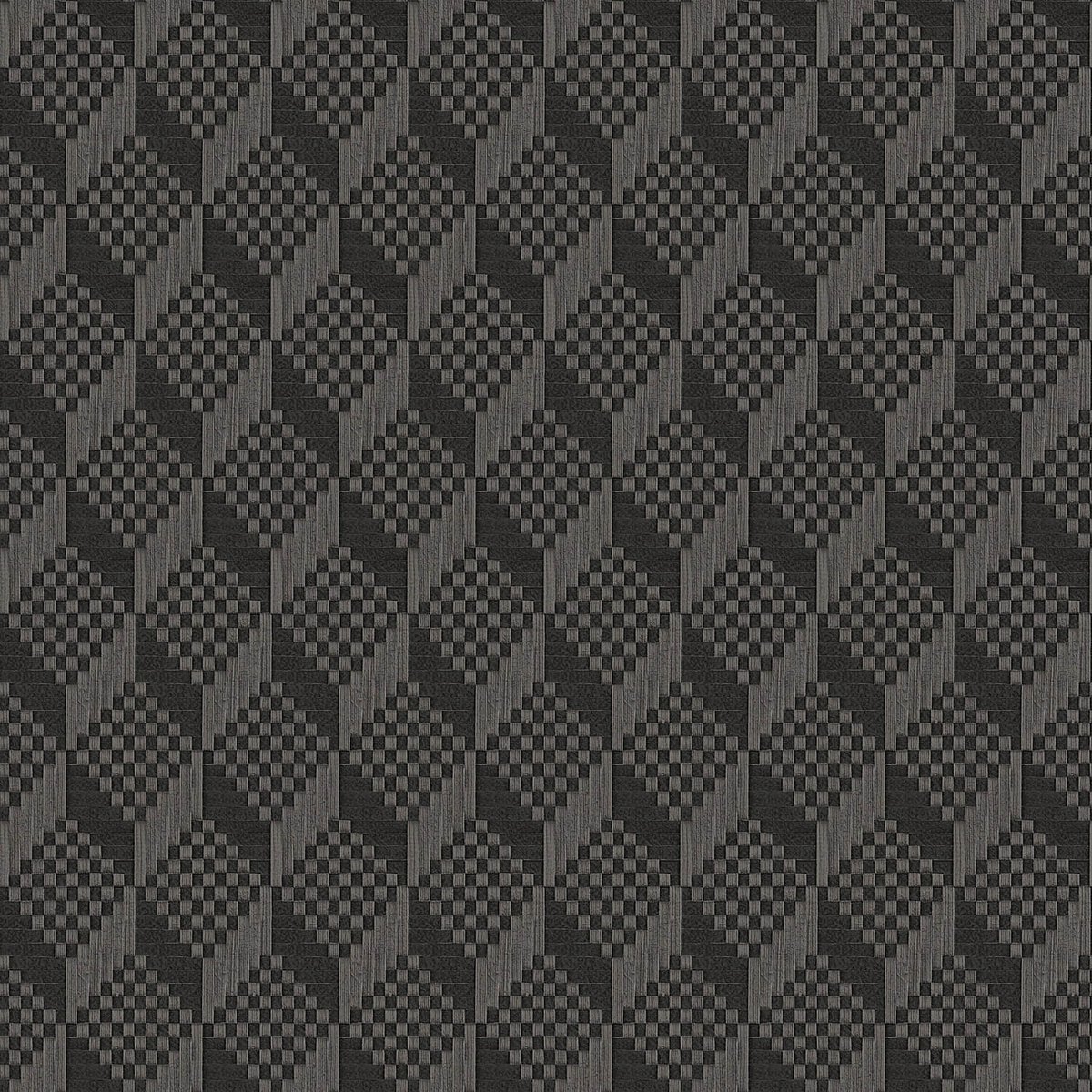 3D behang Profhome GR322309-DI vliesbehang hardvinyl warmdruk in reliëf gestempeld met ruitvormig patroon subtiel glanzend antraciet betongrijs grijsbruin 5,33 m2