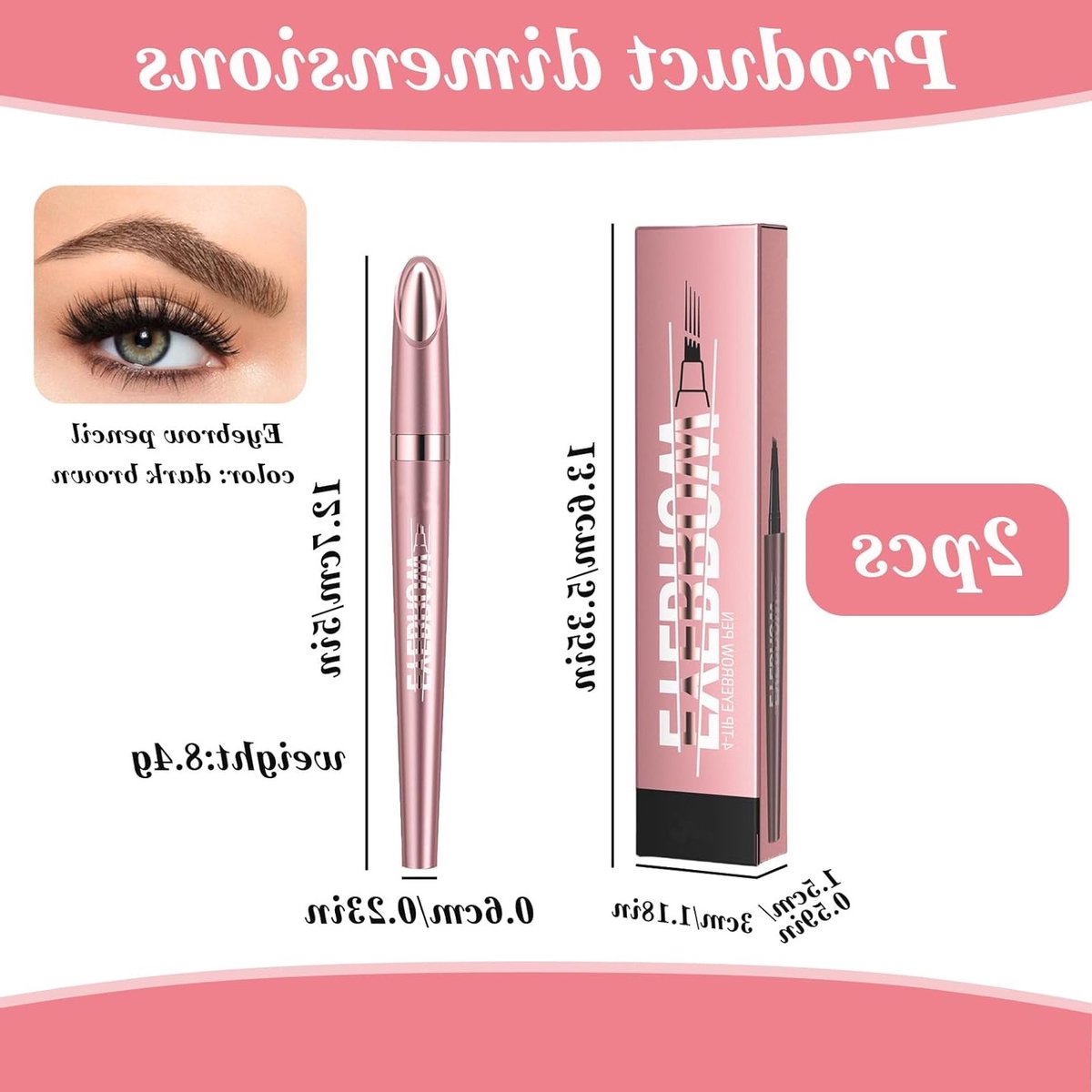 Waterproof Microblading Oogbrauwpen met 4 Fork Tips voor Natuurlijke Make-up in Donkerbruin - Zweetbestendig en Langdurig Resultaat