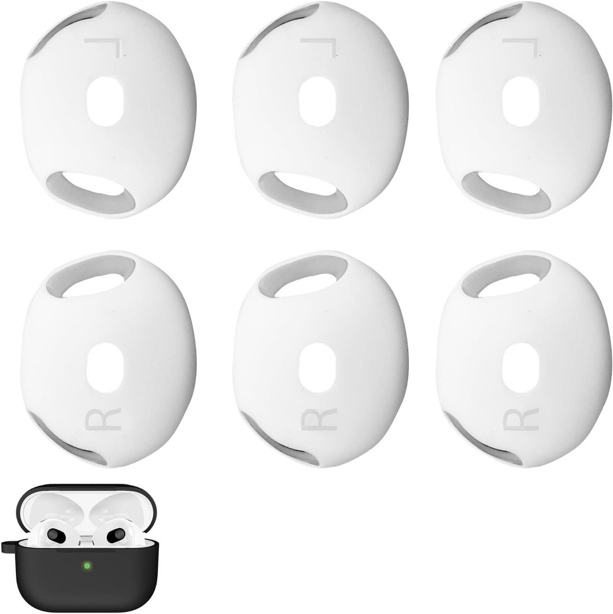 Premium Silicone Vervangende Oordopjes voor Draadloze Oordopjes, Compatibel met Oplaadcase, Verbeterde Geluidskwaliteit en Comfortabel Ontwerp (Wit)