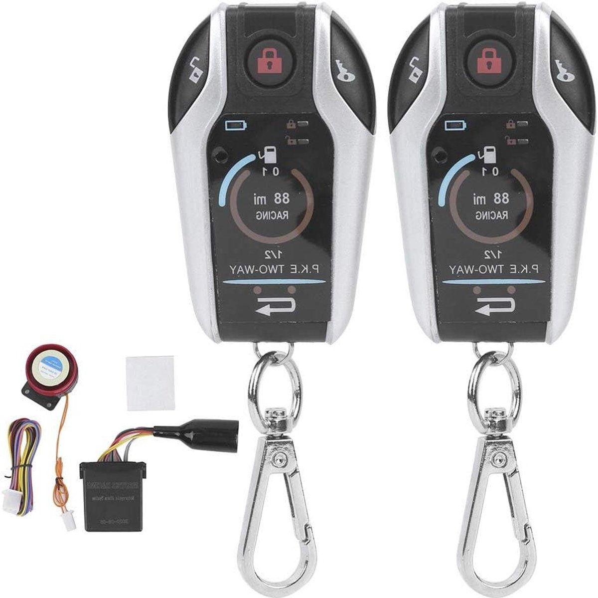 Motorfiets Alarmsysteem - Anti-diefstal Systeem - Voertuig Beveiligen - Universele 12V Compatibiliteit - 300 Meter Bereik - Zwart