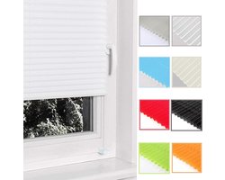 Geplooide jaloezieën - Raambekleding - Privacy creëren - Montage zonder boren - 20x90 cm - Wit