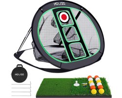 Golf Chipnet - Oefen Set - Golf Vaardigheden Verbeteren - Opvouwbaar Pop-up Ontwerp - 3 Zakken 12 Ballen - Meerkleurig