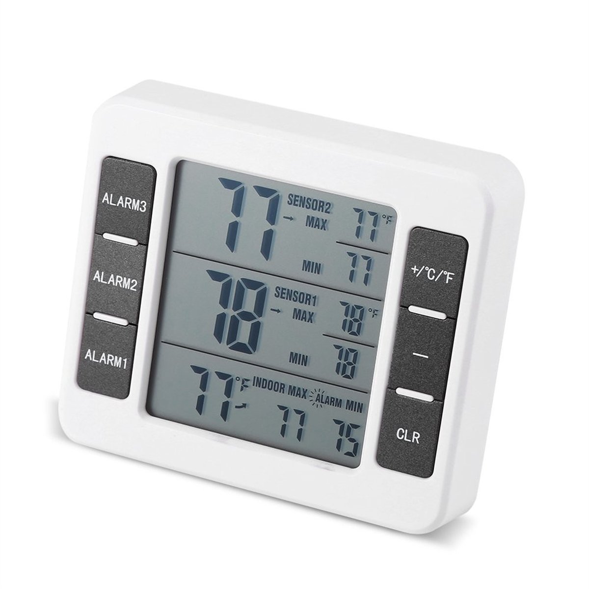 Store_8 - Draadloze Wifi Thermometer - Alarm voor Koelkast en Vriezer - Digitale weergave - Compact formaat - Nauwkeurige metingen - Handig voor vo...