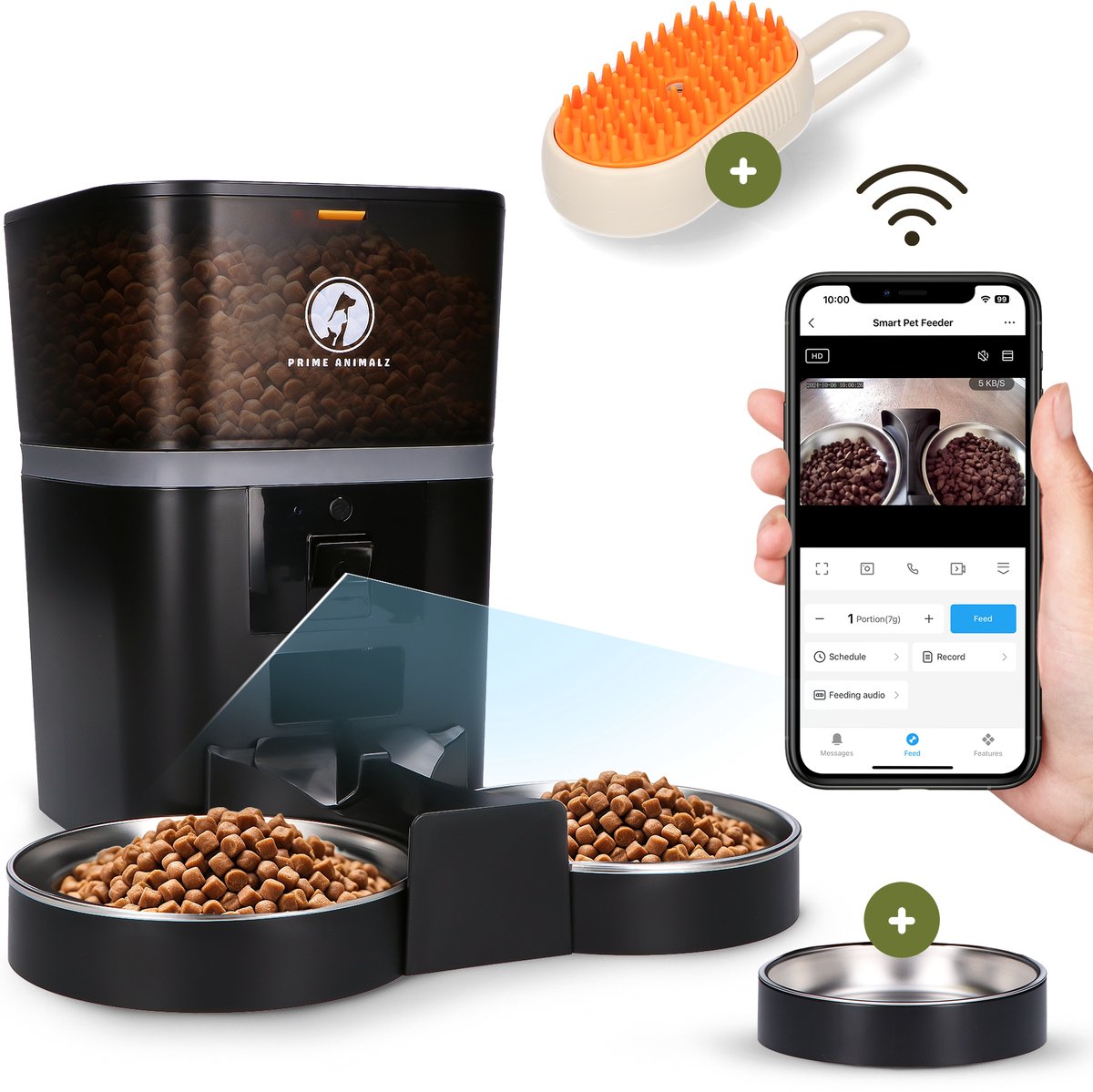 Prime Voerautomaat 6L Zwart met HD Camera - Prime - €119,95