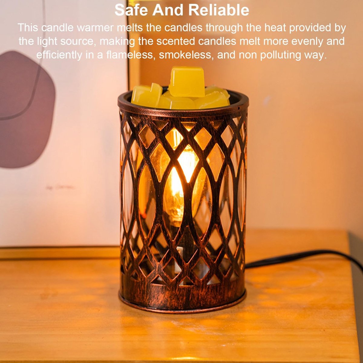 Wax Melt Lamp - Elektrische Wax Melt Warmer met Mesh Design voor Sfeervolle Geuren