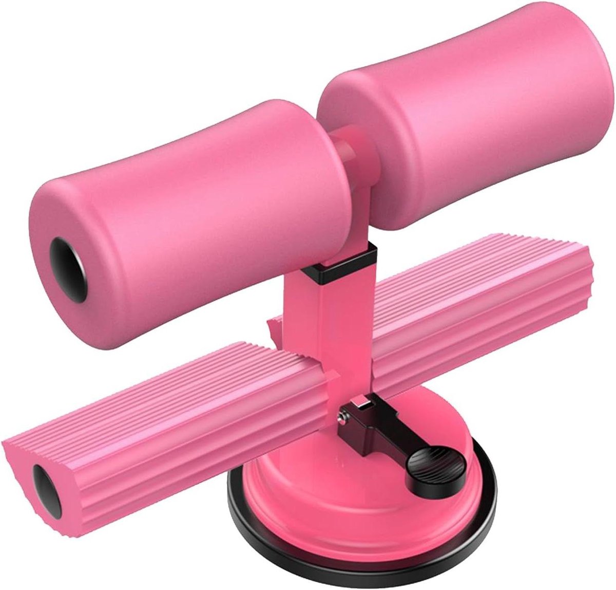 Sit-Up Voethouder - Spiertrainingsapparaat - Buikspieroefeningen - Grote Zuignap Basis - 26 x 12 x 12 cm - Roze