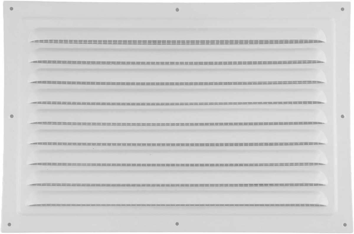 Ventilatierooster Vierkant - Aluminium Afdekking - Efficiënte Ventilatie - Geïntegreerd Nylon Net - 200 x 300 mm - Wit