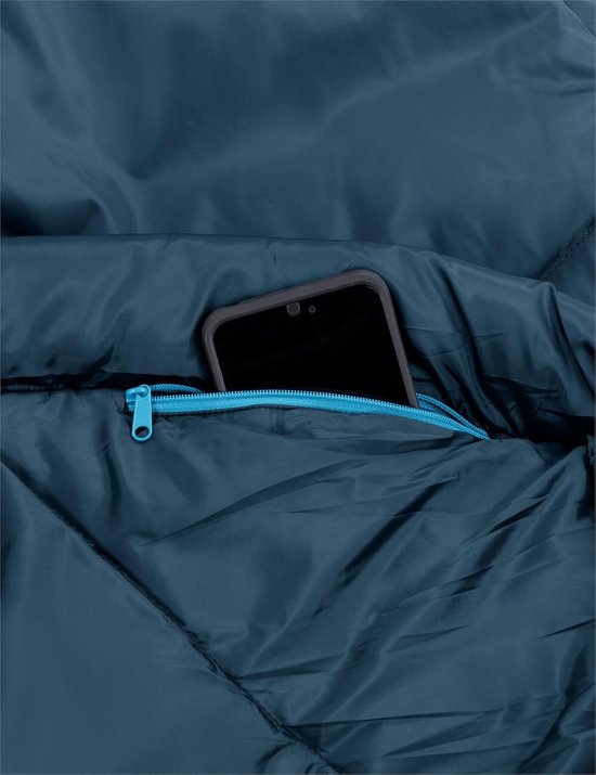 Mummie Slaapzak - Kunstvezel Slaapzak - Kamperen en Trekking - Gerecycled Polyester Materiaal - tot 205 cm - Blauw van Merkloos — afbeelding 2