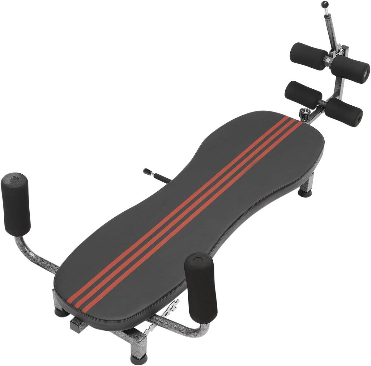 Rug Brancard - Tractie Bank - Rug Ontspanning - Hand Crank Bediening - 150 kg Belasting - Zwart Rood