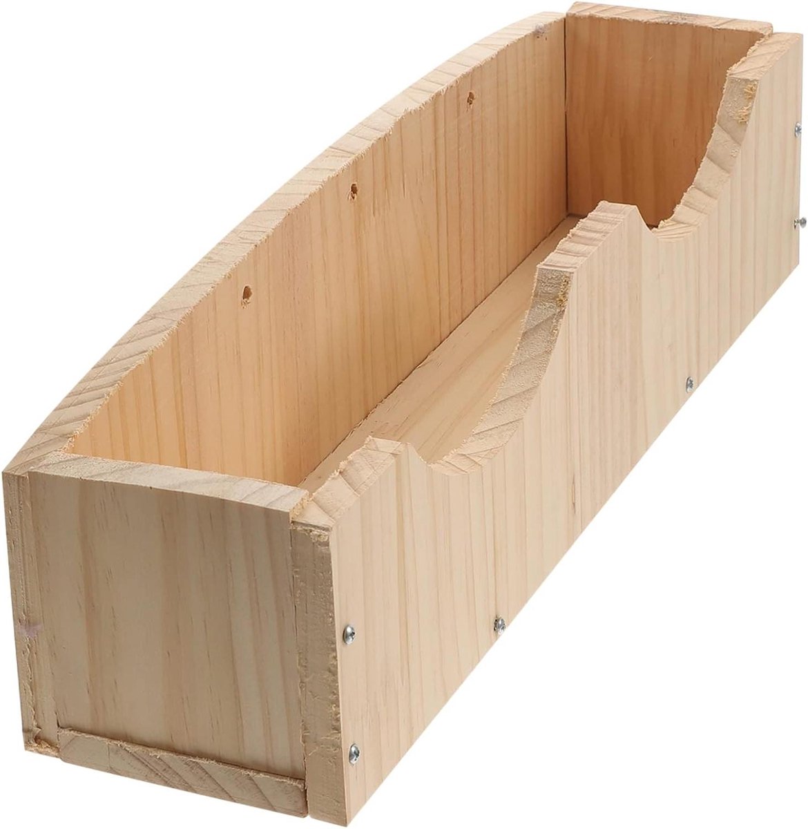 Houten Voederbak Dieren - Hooiruif Konijn - Voer Opslag - Minimaliseert Afval - 41.5 cm Lengte - Khaki