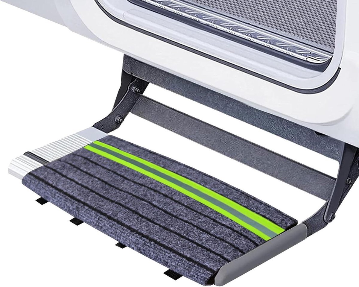 Rv Trap Bedekking - Aanhanger Ladder Pad - Veilig Reizen - Reflecterende Strepen - 24x18 cm - Groen