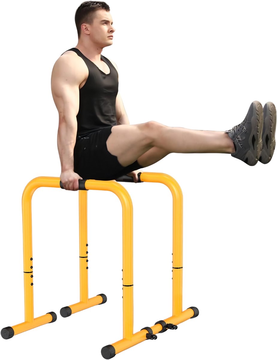 KAD® Dip Station - Dip Bars - Dip Bars Hoog - Geel - 105cm x 63cm x 89cm