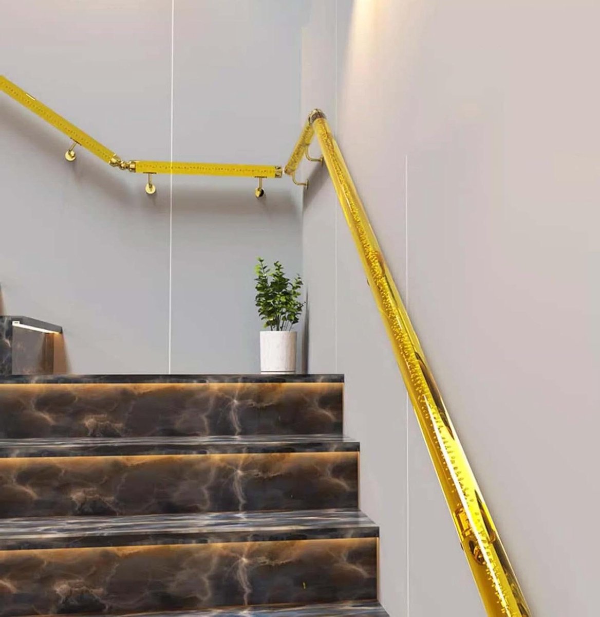 Trapleuning Acryl - Wandsteun - Veilig Lopen - Hoge Draagkracht - Tot 450 cm - Transparant