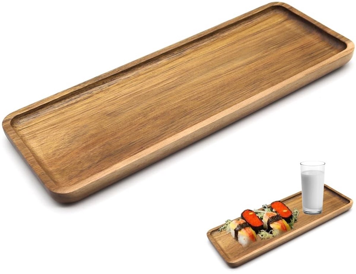 Houten dienblad - acaciahout - multifunctioneel - 1 stuk