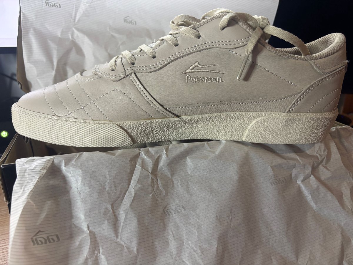 Lakai x Paterson Cambridge Skate schoenen — Crème Leer — — Nieuw in doos skateschoenen -collab- rare Creme