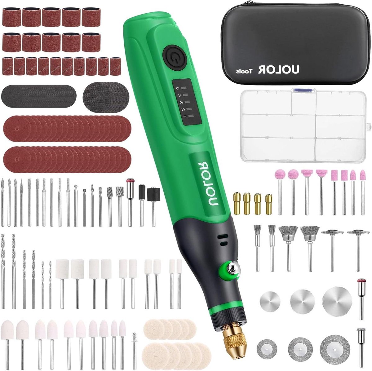Draadloos Roterend Gereedschap - Mini Multitool - Doe-het-zelf projecten - Variabele snelheid - 16 cm lengte - Groen