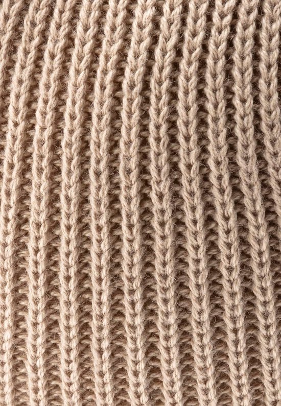 Gebreide muts - Baby muts - Warmte en comfort - Zachte katoenmix - 15 x 14.5 cm - Zandkleur — afbeelding 5