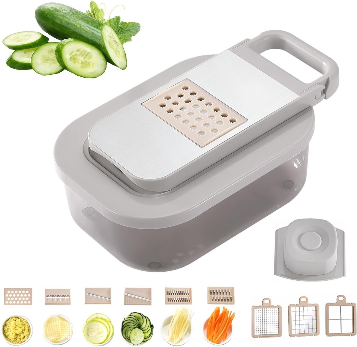 Multifunctionele Groentecutter 10-in-1, Professionele Groentesnijder, Handmatige Hakker voor Aardappelen, Uien en Kaas, Keukenhulpmiddelen voor Efficiënt Snijden