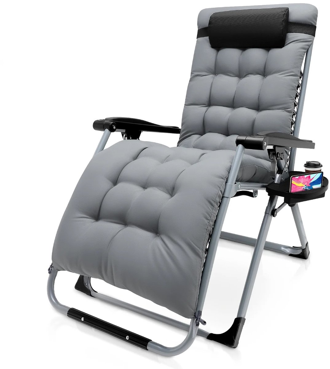 NordHaus Zero Gravity Relaxfauteuil - Verstelbare Tuinstoel - Inklapbare Ligstoel - 226,8 kg Draagvermogen - Met Kussen en Bekerhouder