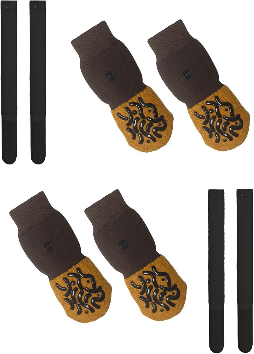Set van 4 Antislip Hondensokken, Bescherming voor Poten en Comfortabele Accessoires voor Binnen en Buiten