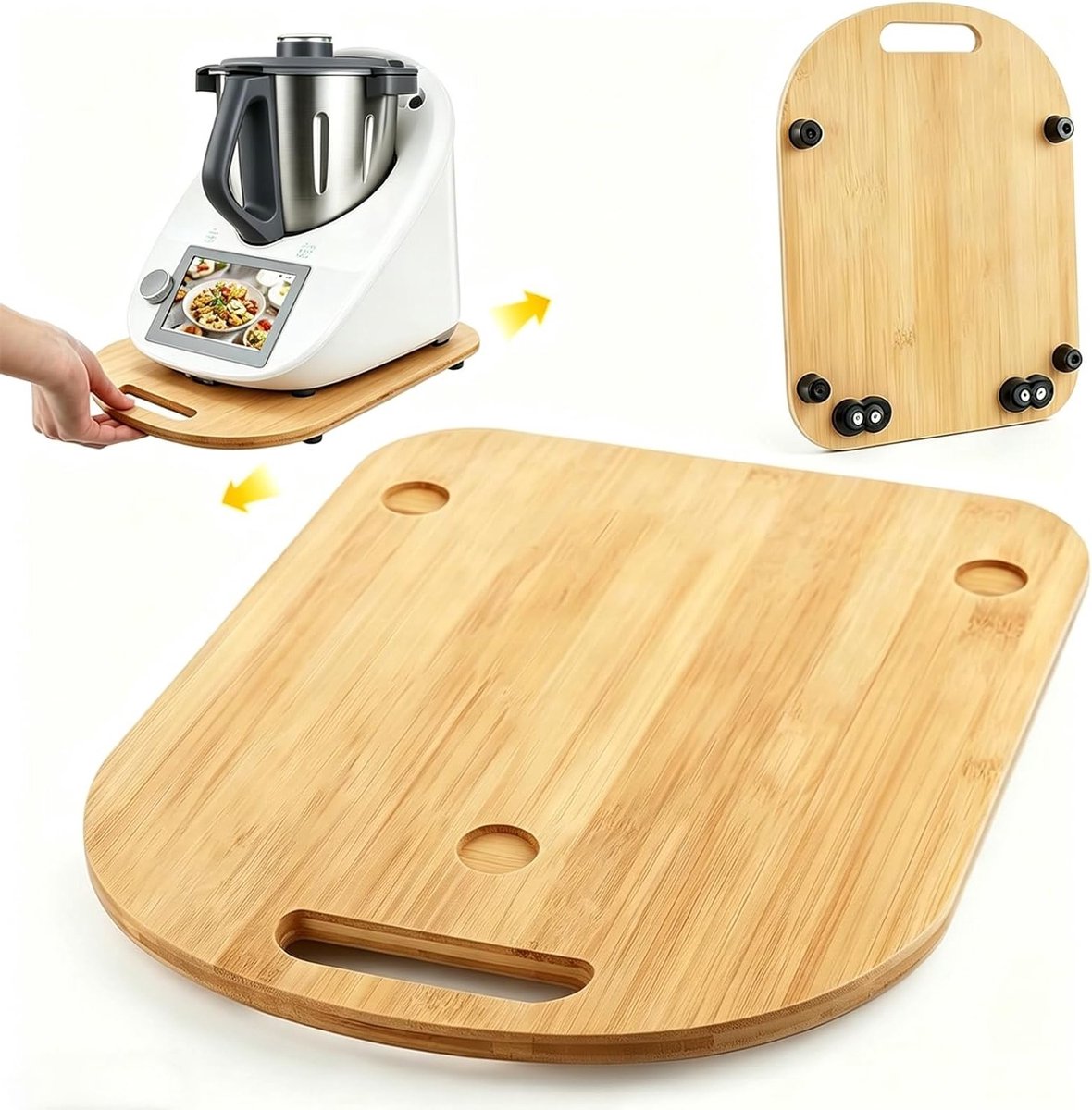 Houten Glijplank 28 x 36 x 1 cm voor Keukenmachines Geluidsreductie en Snelle Beweging Ideaal voor Koken en Bakken