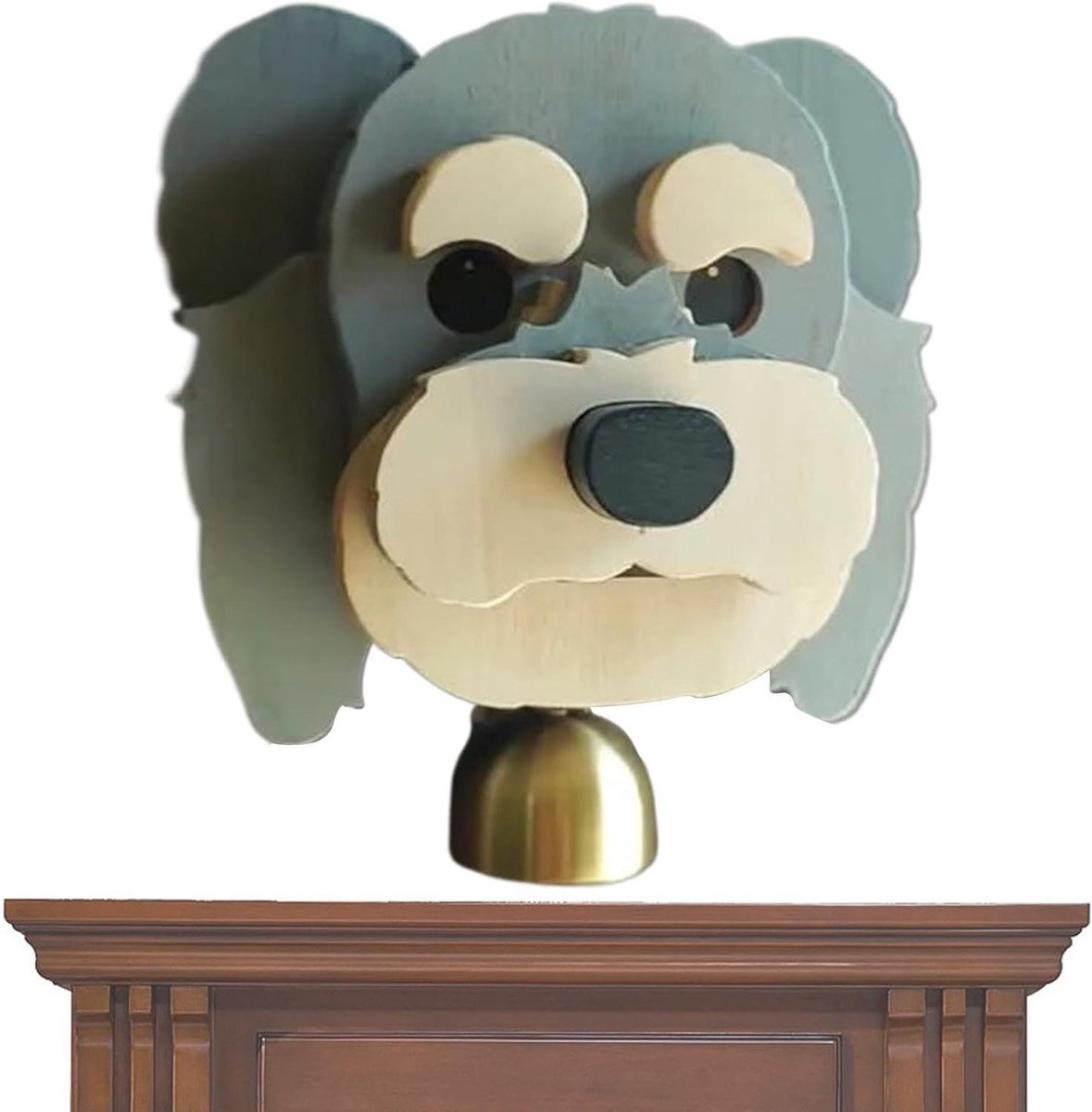 Houten Bel - Deurbel Hond - Woondecoratie - Interactief Ontwerp - 14 x 9 x 6 cm - Niet gespecificeerd