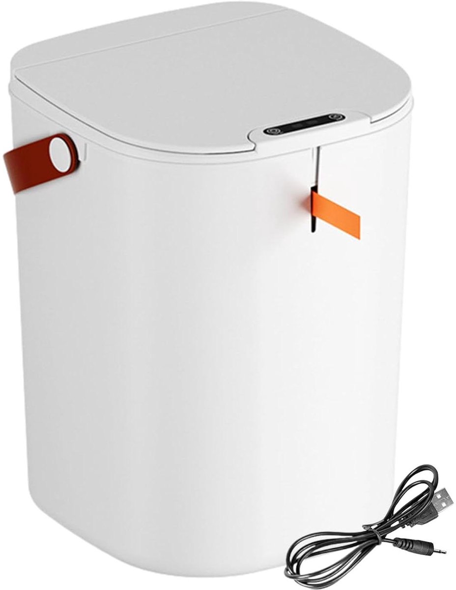 Keukenafvalemmer - Prullenbak met deksel - Afval scheiden - Automatische sensor - 20 liter - Wit
