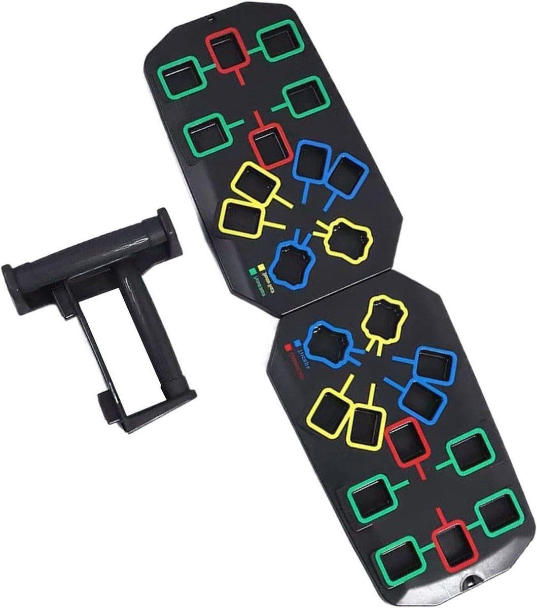 Push-up Board - Oefenapparatuur Kracht - Spieropbouw Training - Kleurgecodeerde Secties - 33 x 21 x 10 cm - Multicolor
