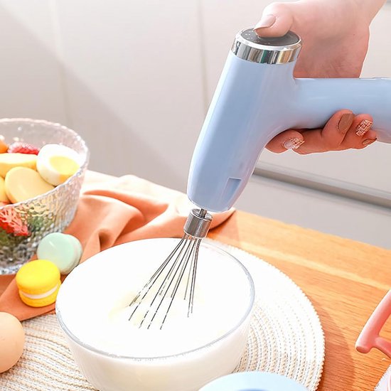 Draadloze handmixer - Elektrische klopper - Keukenwerkzaamheden - 5 snelheden instelbaar - Compact ontwerp - Blauw — afbeelding 2